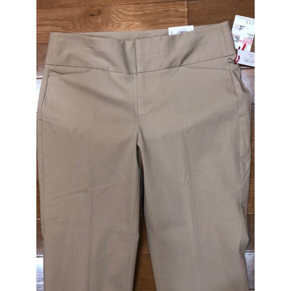 NWT Elle Mid Rise Ankle Oxford Tan Pant Size 10 - Picture 2 of 4